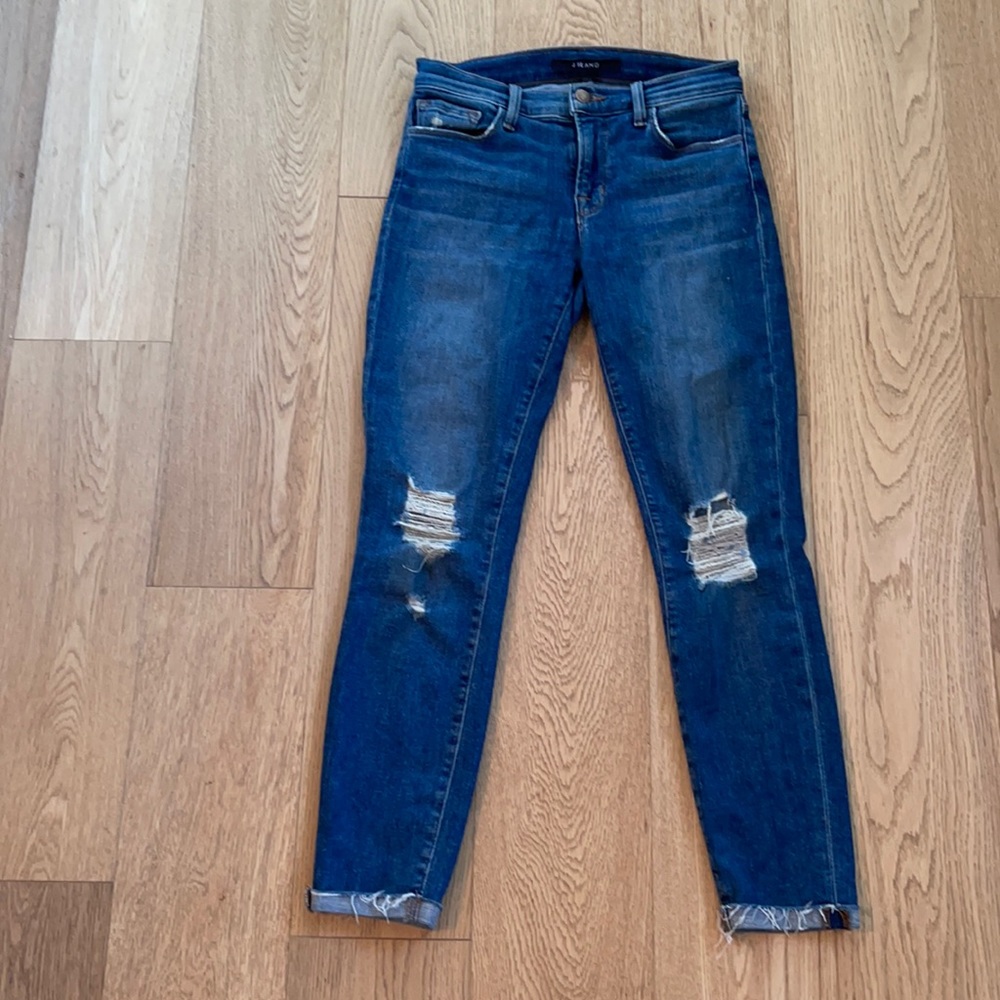 J Brand Cropped Distressed Jeans